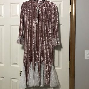 Pink Velvet Coeur de Vague Dress